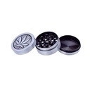 Metal Grinder, 40 mm Diameter, 3-piece, Sieve + Leaf-WN43LEAF-Champ High_2.jpg