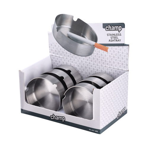 Ashtray, Stainless Steel, 8cm Ø, Pack Of 6-ASHSTEEL-Champ_2.jpg