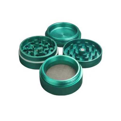Aluminum Grinder GREEN, 50 mm Ø, 4-piece With Sieve, CNC-WN54G-Bam Bam Bhole_3.jpg
