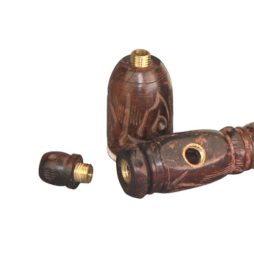 Wooden Pipe, approx. 17 Cm, Soapstone Downstem-MS9-Bam Bam Bhole_2.jpg