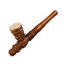 Wooden Pipe - approx. 14 cm - Soapstone Downstem-MS14-Bam Bam Bhole_3.jpg