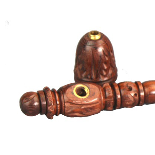 Wooden Pipe - approx. 14 cm - Soapstone Downstem-MS14-Bam Bam Bhole_2.jpg