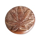 Wooden Grinder, 60 mm Ø, LEAF, 2-piece-WN105LEAF-Bam Bam Bhole_2.jpg