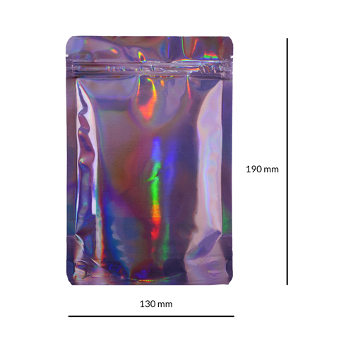 Mylar Bag 190 X 130 Mm, PU50, PURPLE HOLOGRAPHIC-MB190130PPHOL-Bam Bam Bhole_2.jpg