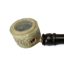 Wooden Pipe With Stone Bowl, Screw-on, 13 cm Long-WP22-Bam Bam Bhole_2.jpg