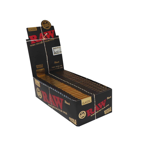 RAW Black Single Wide Papers, Pack Of 25, 100 Leaves-ZI55B-Raw_3.jpg