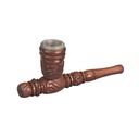 Wooden Pipe, approx. 12 Cm, Soapstone Insert-MS3-Bam Bam Bhole_3.jpg
