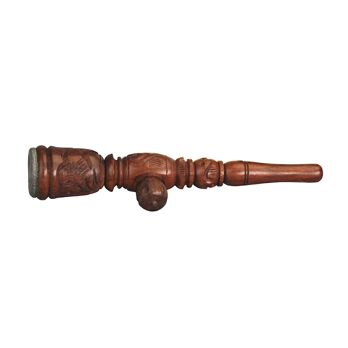 Wooden Pipe, approx. 12 Cm, Soapstone Insert-MS3-Bam Bam Bhole_2.jpg