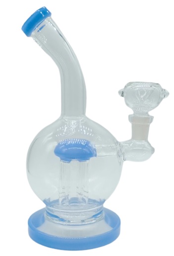 Blaue Kugel-Bong mit Perkolator, 20cm