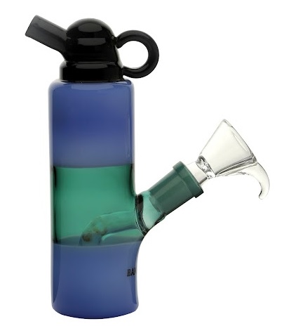 Blaue Mini-Flaschen-Bong, 15cm