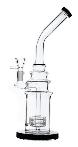 Bong, black, Multi Ring Bong With Shower, 30cm