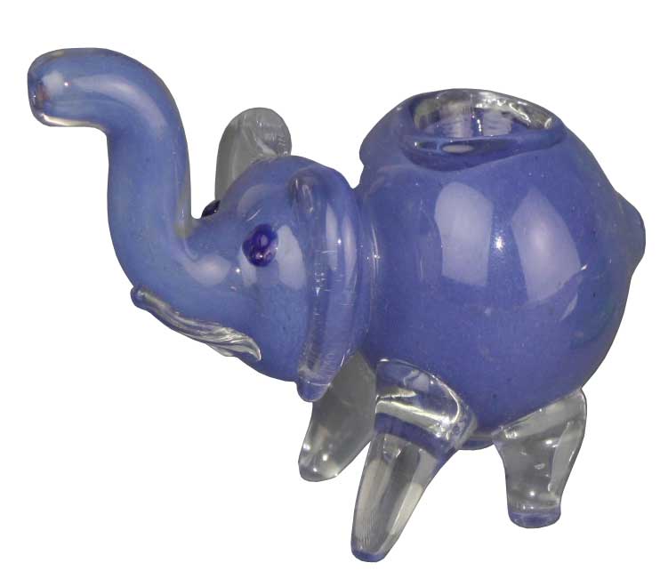 GLAS Elephant Pfeife-ca.10cm hoch + 10cm lang