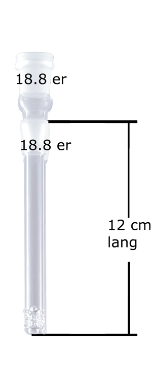 GLAS-Diffusor-Kupplung, 18.8er Schliff, 12cm lang