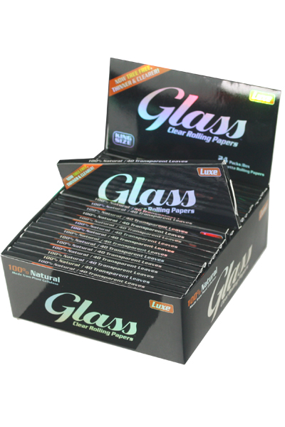 GLASS Clear KS Rolling Papers, 24 Packs / Box