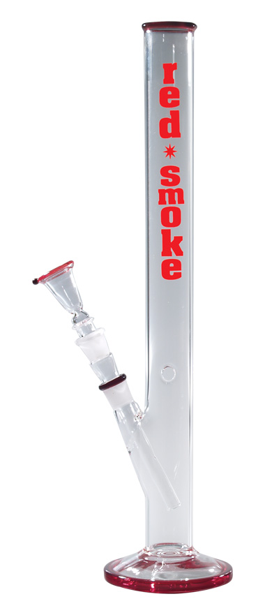 Glasbong Zylinder, Red Smoke, 46cm, 18.8er