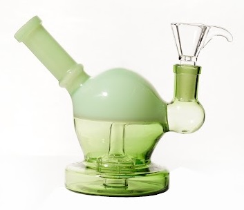 Grüne Mini-Kugel-Bong, 15cm, 14,5er Schliff