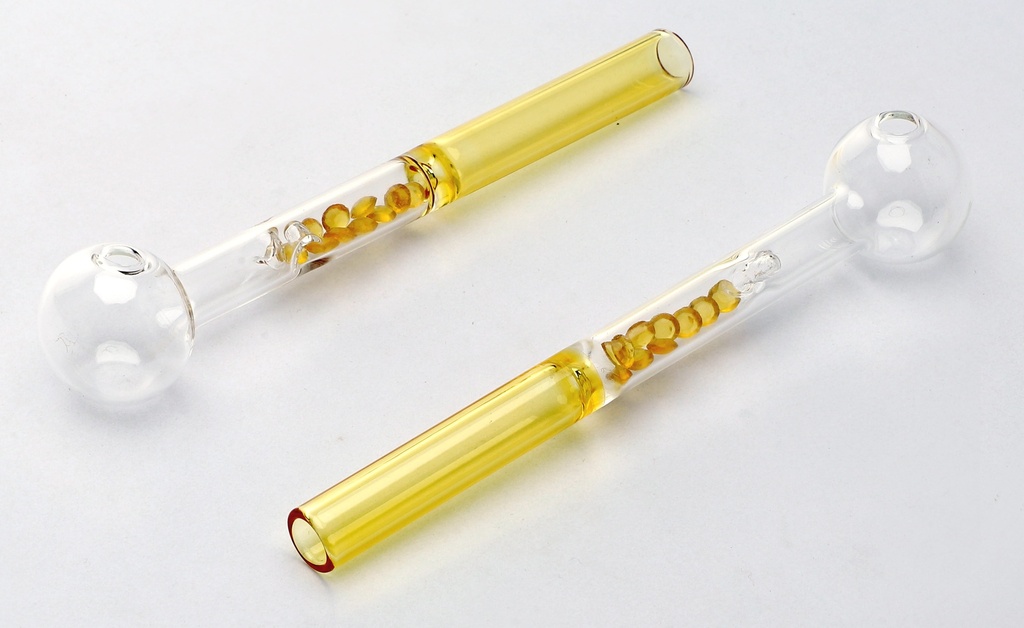 Oil Pipe with Crystals Yellow, 15cm