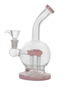 Pinke Kugel-Bong mit Perkolator, 20cm