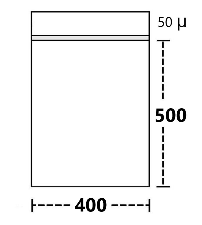 Polybeutel 40 mal 50 cm, 50 µ, 100er Beutel