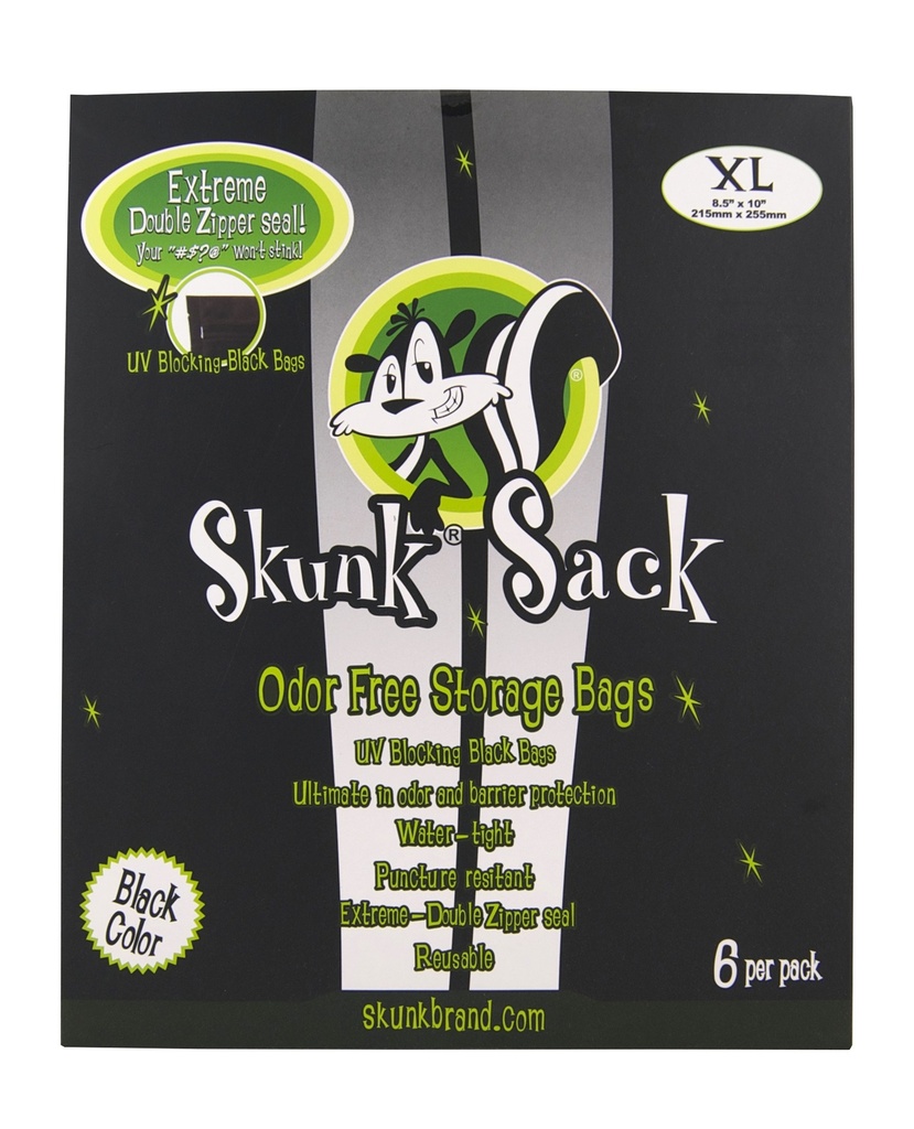 SKUNK Sack Black XTRA Large 6er, 215 x 255 mm