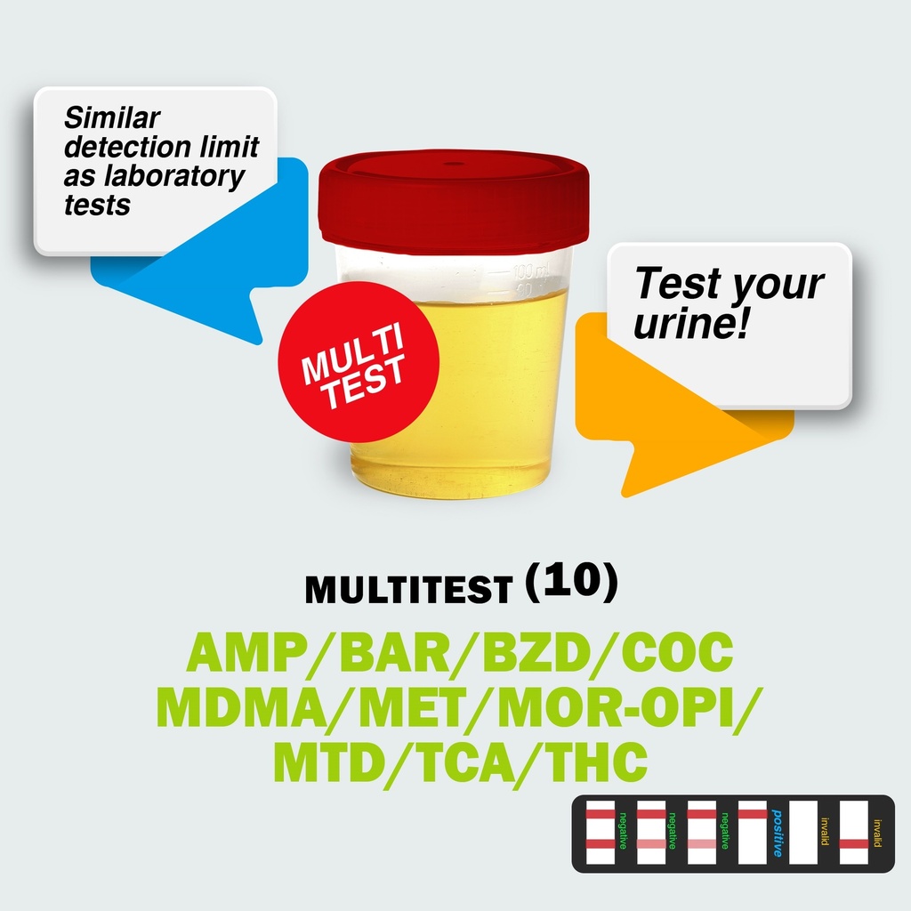 Urin-Teststreifen Multi Drogentests 10fach