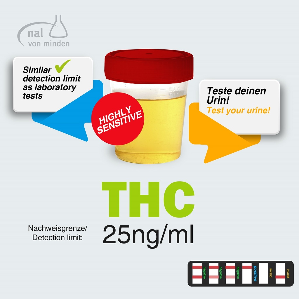 Urin-Teststreifen auf THC sensitiv 25ng/ml