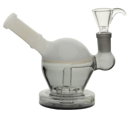 Weiße Mini-Kugel-Bong, 15cm