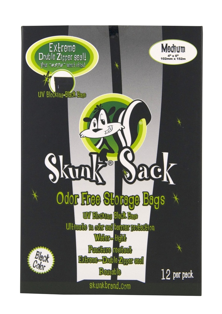 SKUNK Sack Black Medium 12er, 102 x 152 mm