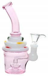 Glas Bong, Ice Cream Waterpipe Pink, 15cm