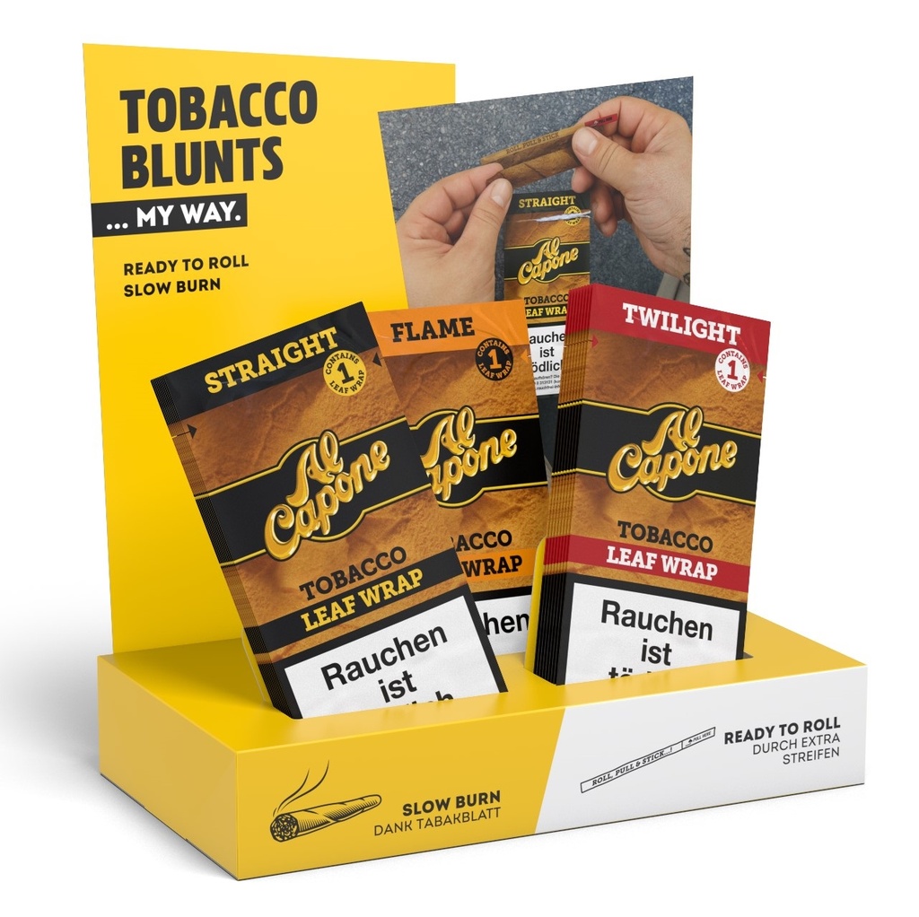 [ALCA-DPY] Al Capone, Tobacco Blunts Display, 3 + 1