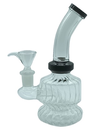 [SSC10136BK] Black Bong, Conical twisted with Shower, 15cm