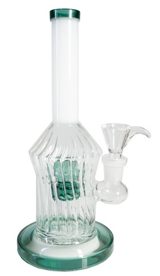 [SSC10158TL] Blaugrüne gedrehte Bong mit Perkolator, 20cm