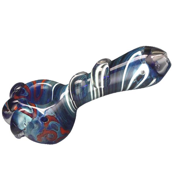 [CC1068] Coloured Glass Pipe, heavy, 13,5cm