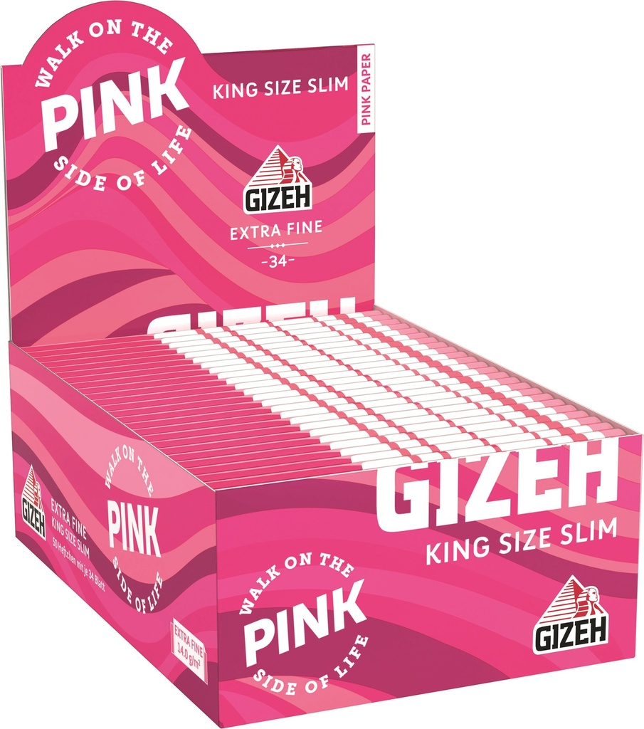 [ZI4XP] Gizeh King Size Slim PINK, VE50