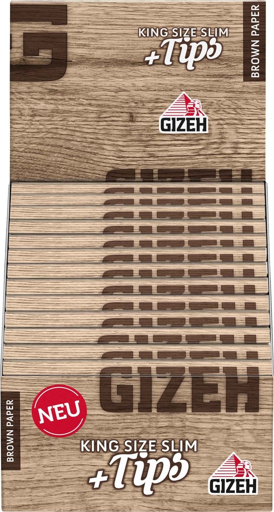 [ZI4BRT] Gizeh King Size Slim BROWN + Tips VE26