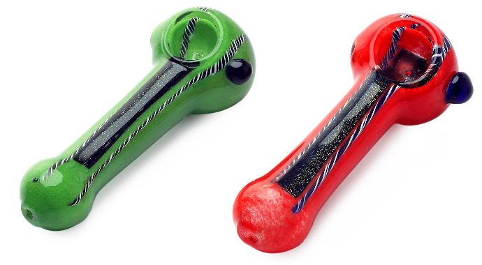 [SSC10326] Glaspfeifen, Handpipe Bucket, 3 Red/3 Green,je10cm