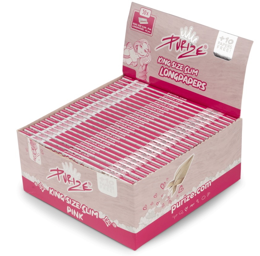 [ZI9PINK50] PURIZE KS Slim Papers PINK, VE50