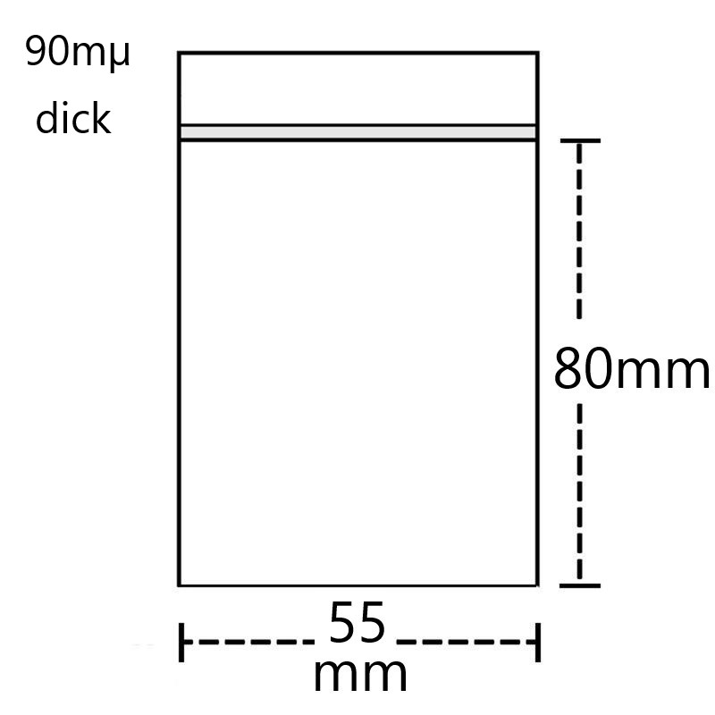 [TT5890] Polybeutel 5,5 mal 8 cm DICK 90my  VE100