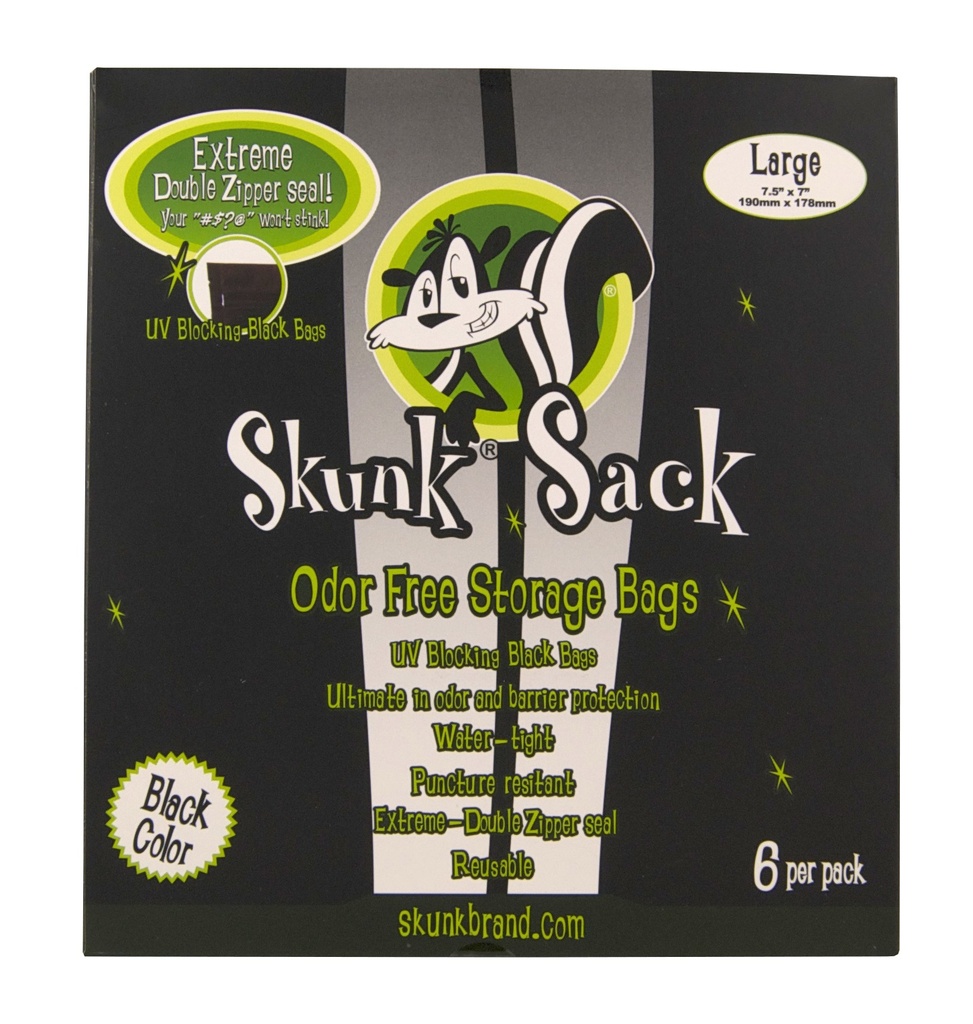 [SKUNKL] SKUNK Sack Black Large 6er, 190 x 178 mm