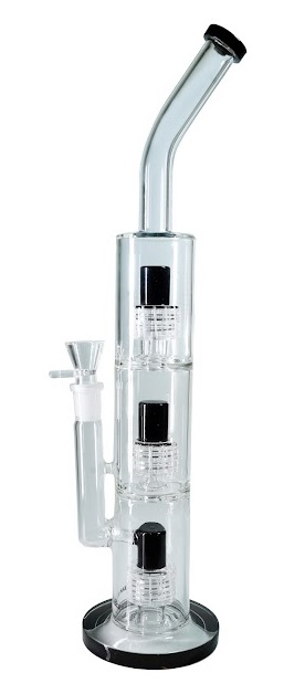 [SSC10132BK] Schwarze Dreifachdusche Perkolator Bong, 45cm